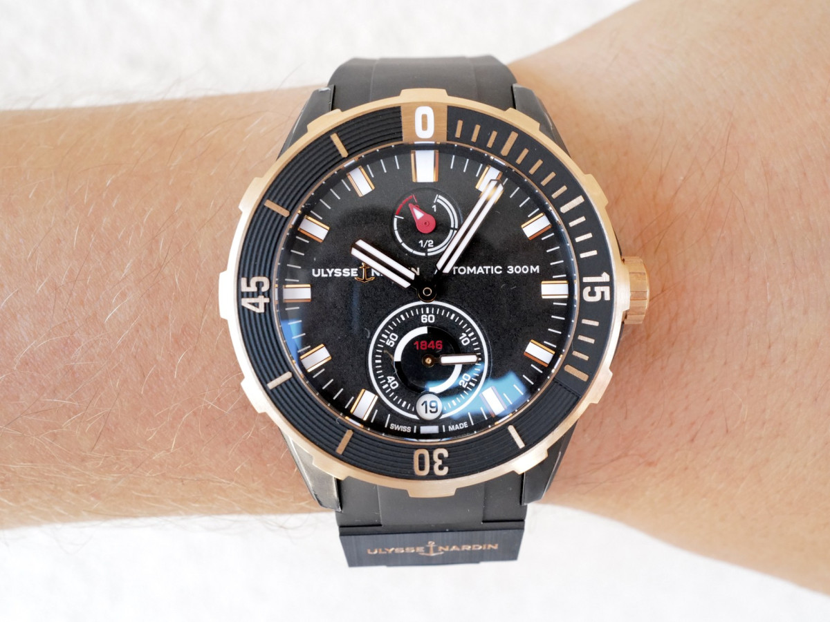 Швейцарський годинник Ulysse Nardin Diver Titanium 18K Rose Gold 44