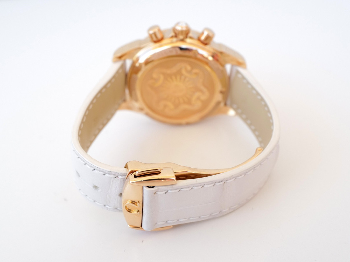 Швейцарские часы Omega De Ville Co-Axial Chronograph MOP Dial Diamonds 18K Rose Gold 35