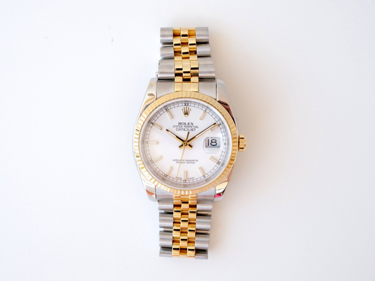 Швейцарские часы Rolex Datejust 36 Jubilee Steel 18K Yellow Gold White Dial