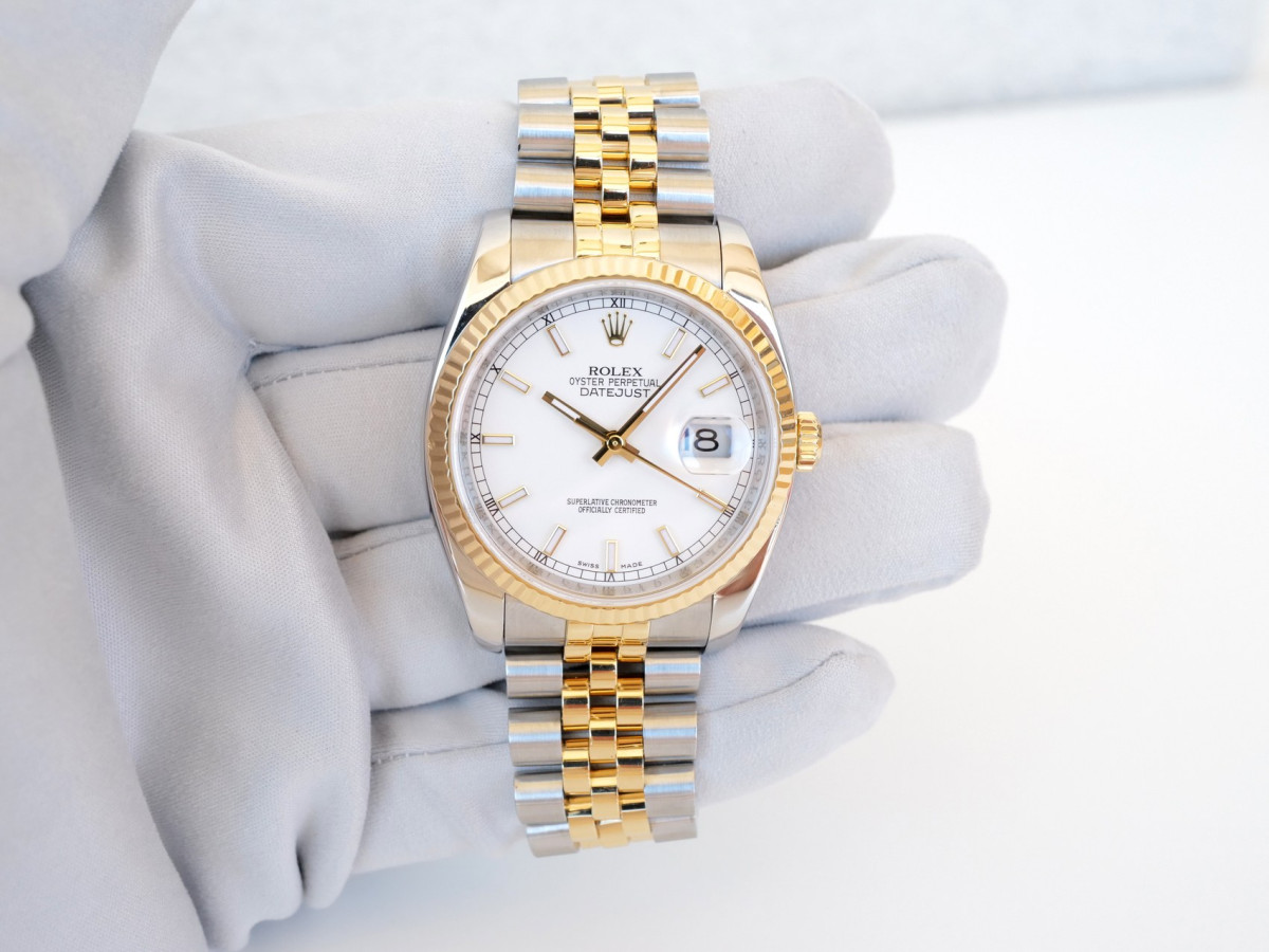 Швейцарские часы Rolex Datejust 36 Jubilee Steel 18K Yellow Gold White Dial