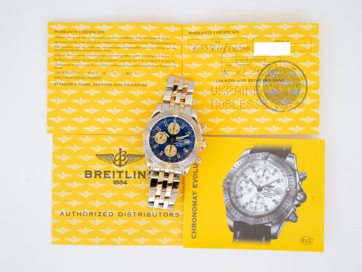Швейцарские часы Breitling Chronomat Evolution Blue Dial 44
