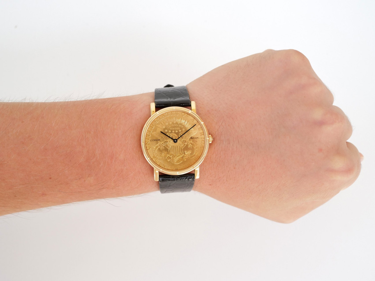 Швейцарские часы Corum Coin Twenty Dollar Heritage Liberty Double Eagle 22K Yellow Gold 35
