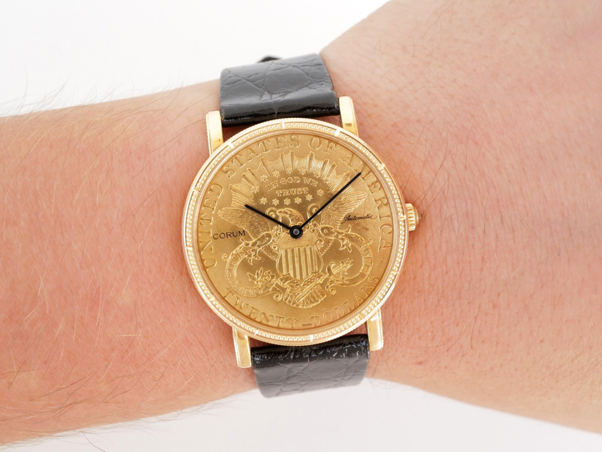 Швейцарские часы Corum Coin Twenty Dollar Heritage Liberty Double Eagle 22K Yellow Gold 35