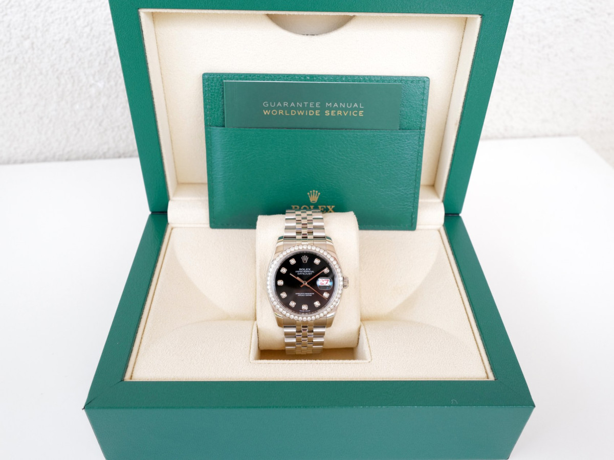 Швейцарские часы Rolex Datejust 36 Jubilee Steel Black Dial Factory Diamond Bezel
