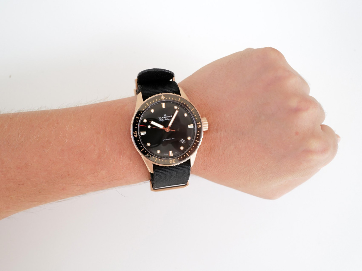 Swiss watch Blancpain Fifty Fathoms Bathyscaphe 18K Rose Gold 43 (2026)