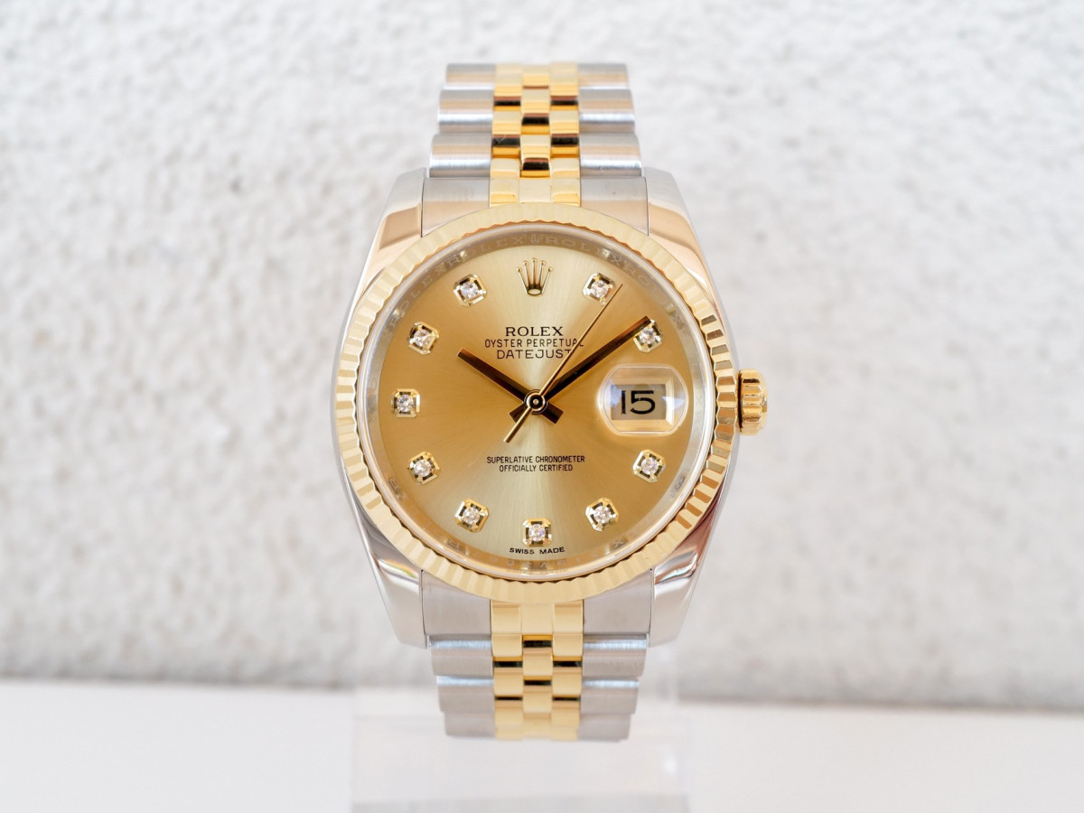 Swiss watch Rolex Datejust 36 Jubilee Steel 18K Yellow Gold Champagne Diamond Dial