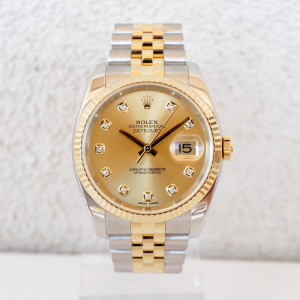 Swiss watch Rolex Datejust 36 Jubilee Steel 18K Yellow Gold Champagne Diamond Dial