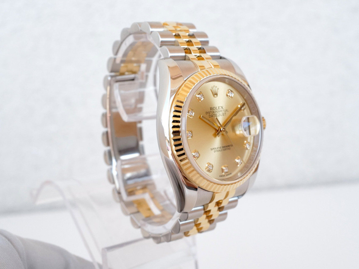 Swiss watch Rolex Datejust 36 Jubilee Steel 18K Yellow Gold Champagne Diamond Dial