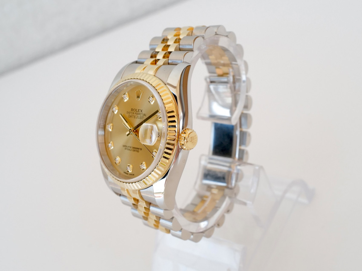 Swiss watch Rolex Datejust 36 Jubilee Steel 18K Yellow Gold Champagne Diamond Dial