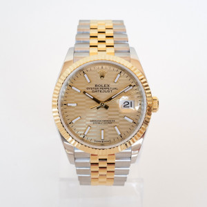 Swiss watch Rolex Datejust 36 Jubilee Steel 18K Yellow Gold Champagne Motif Dial