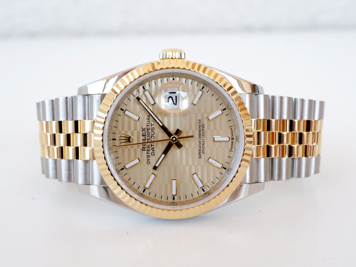 Swiss watch Rolex Datejust 36 Jubilee Steel 18K Yellow Gold Champagne Motif Dial
