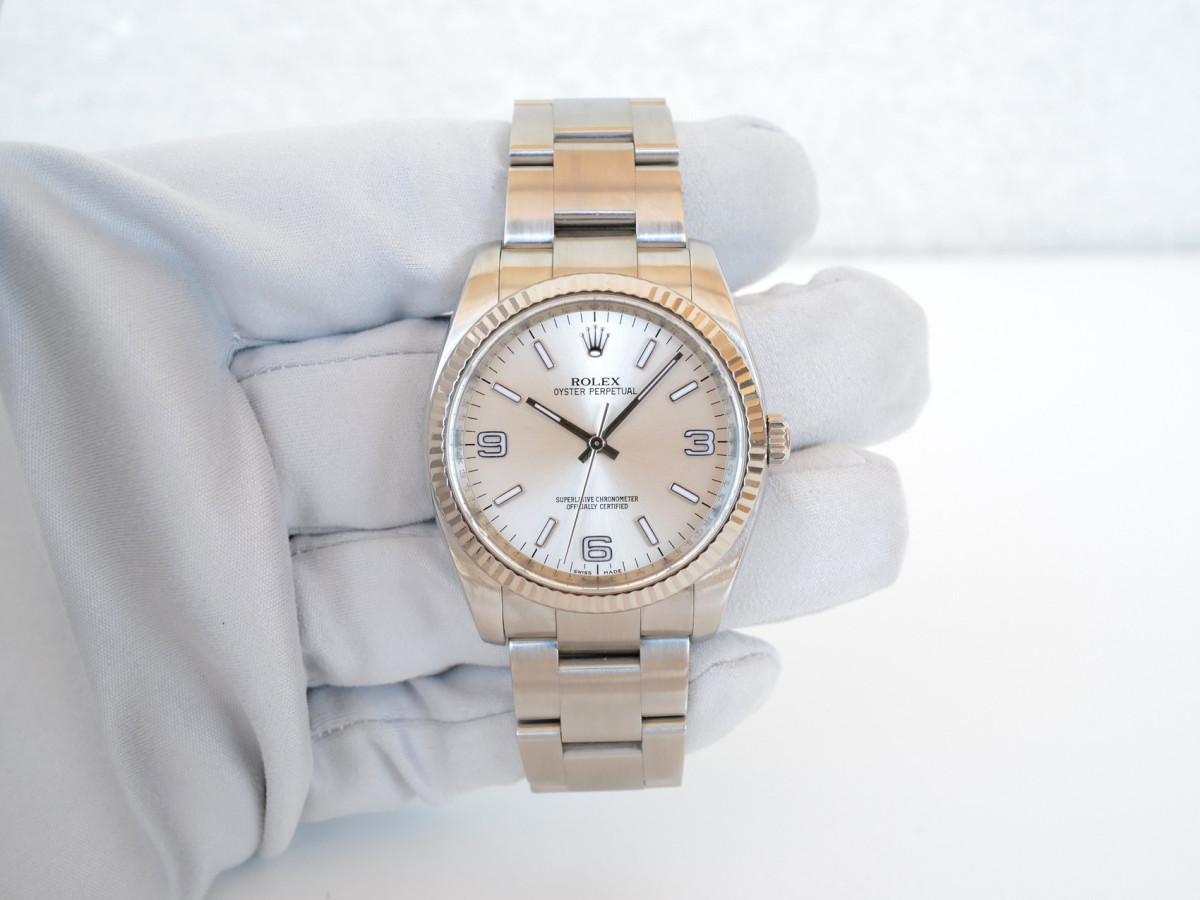 Швейцарський годинник Rolex Oyster Perpetual 36 Silver Dial