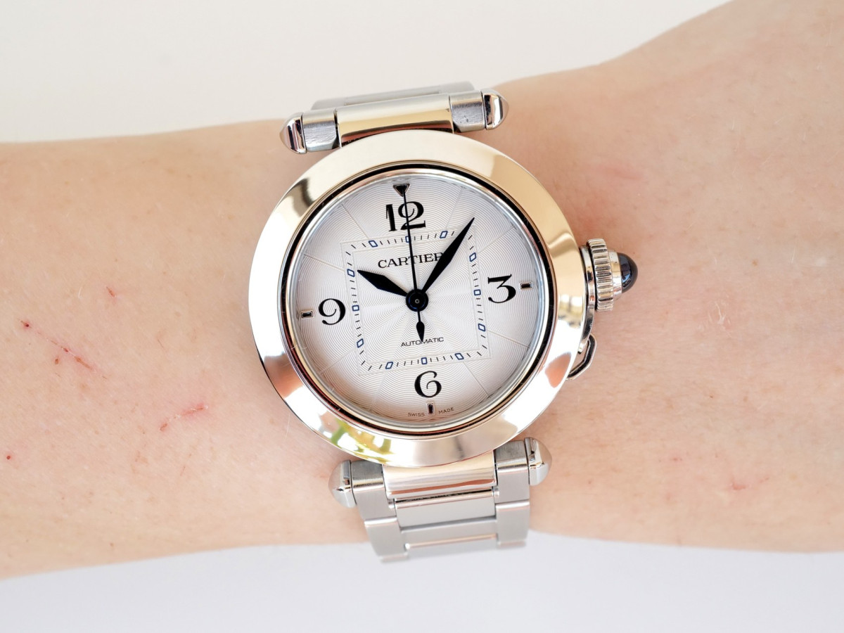 Швейцарський годинник Cartier Pasha Automatic Silver Dial 35