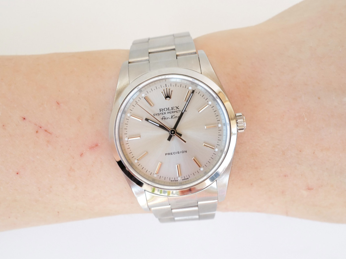 Швейцарський годинник Rolex Air King 34 Silver Dial Steel Automatic