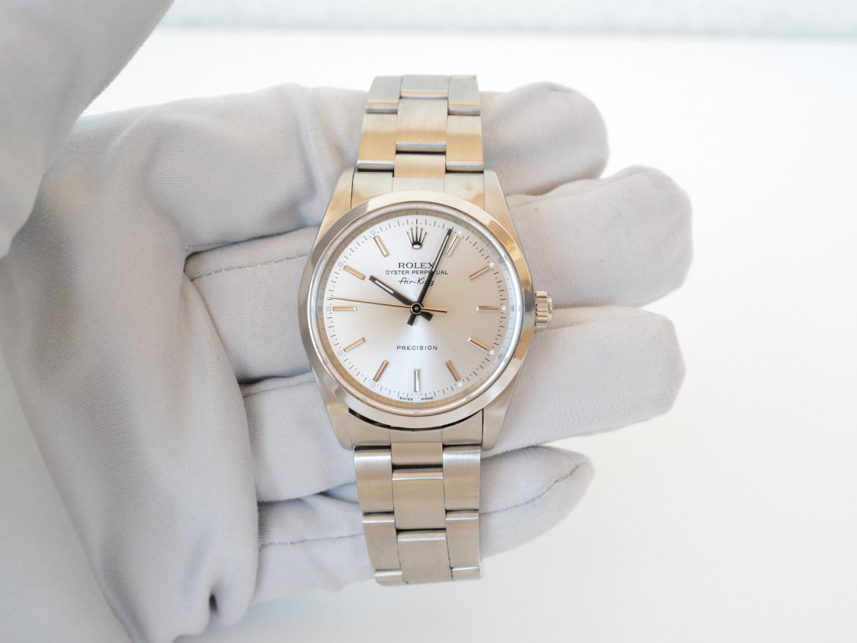Швейцарський годинник Rolex Air King 34 Silver Dial Steel Automatic
