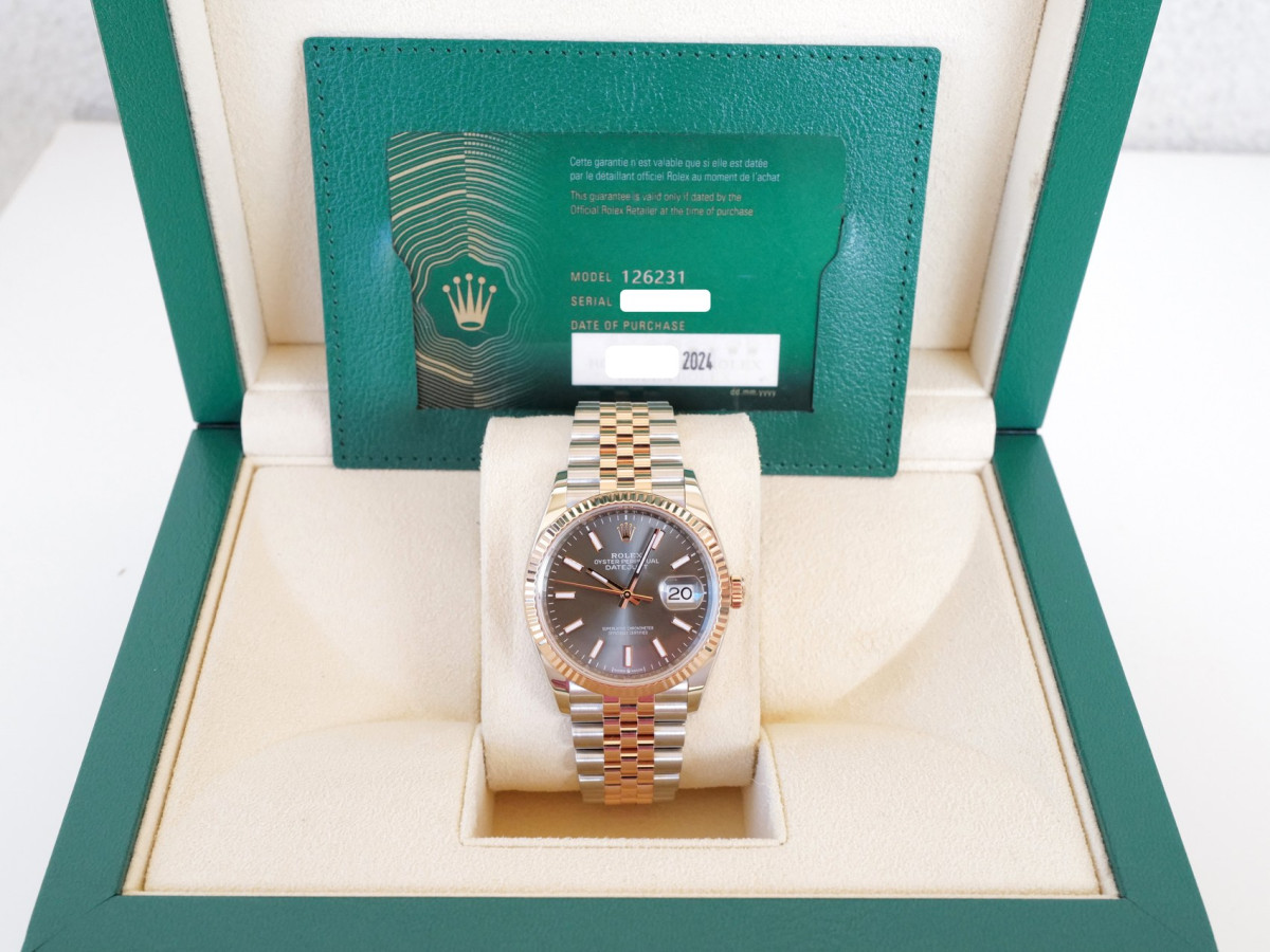 Швейцарские часы Rolex Datejust 36 Jubilee Steel 18K Rose Gold Rhodium Dial (2024)