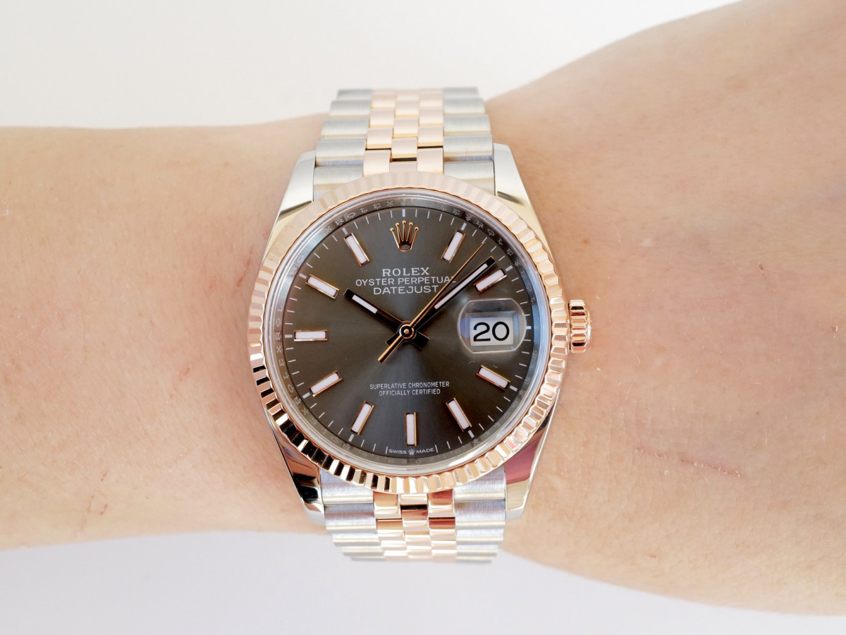 Швейцарские часы Rolex Datejust 36 Jubilee Steel 18K Rose Gold Rhodium Dial (2024)