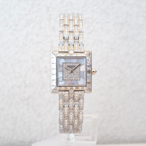 Швейцарський годинник Patek Philippe Gondolo 18K White Gold Baguette Bezel Pave Diamond Dial