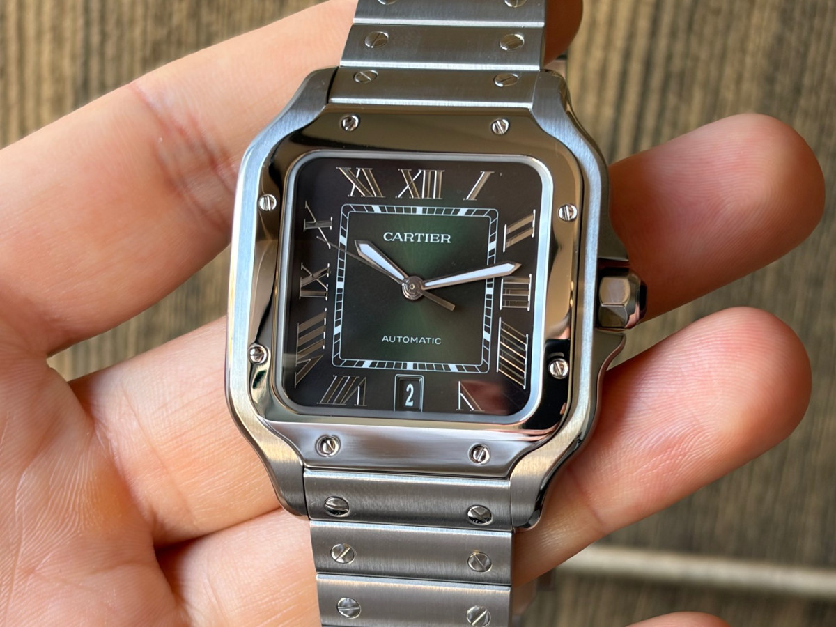Швейцарские часы Cartier Santos Large Green Dial (2024)