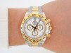 Швейцарские часы Rolex Cosmograph Daytona 18K Yellow Gold Steel White Dial 40