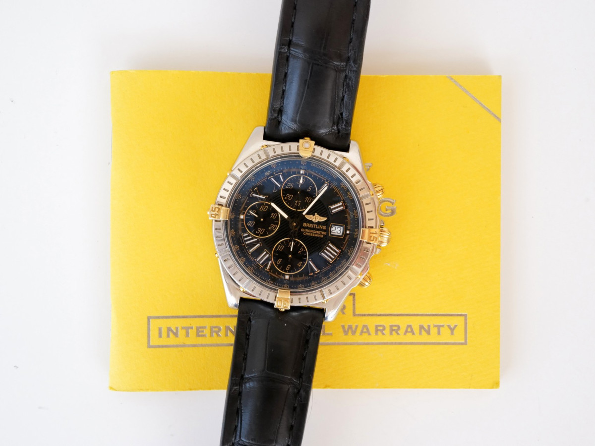 Швейцарские часы Breitling Crosswind Chronograph Steel 18K Yellow Gold Black Dial 43