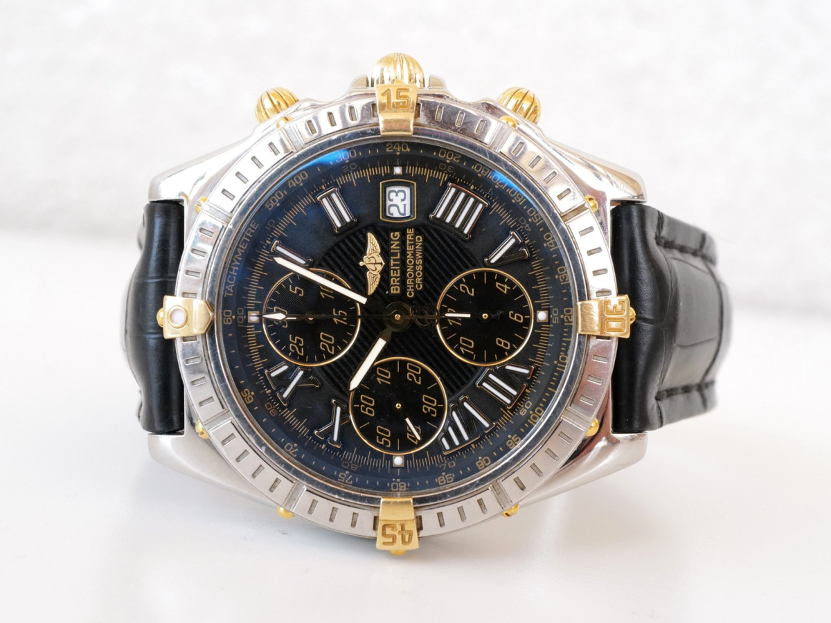 Швейцарские часы Breitling Crosswind Chronograph Steel 18K Yellow Gold Black Dial 43