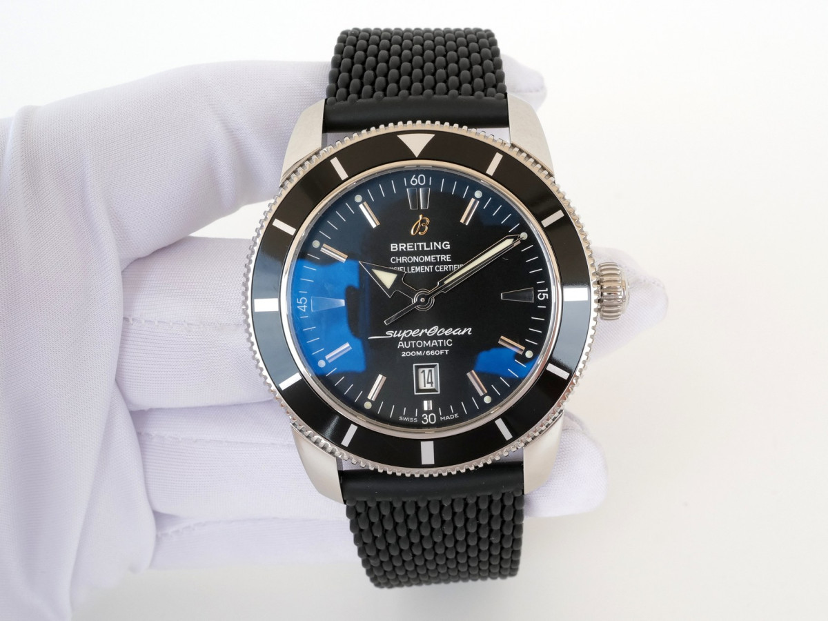 Швейцарские часы Breitling Superocean Heritage 46 Black Dial Black Rubber Strap