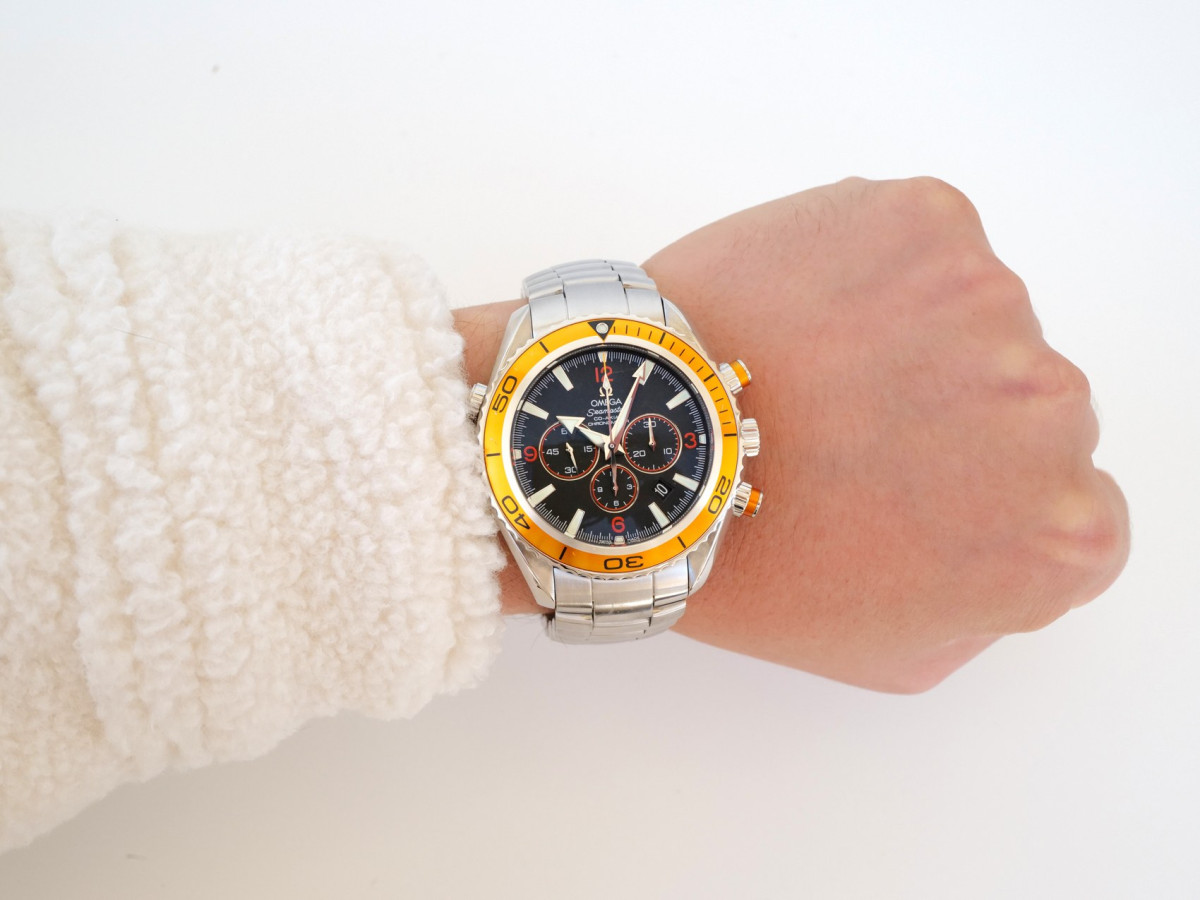 Швейцарские часы Omega Seamaster Planet Ocean 600M Chronograph 46 Orange Black Dial