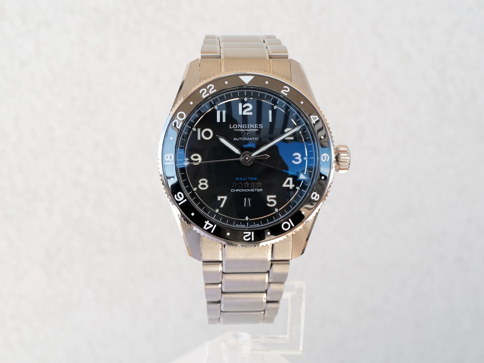 Longines Spirit Automatic Zulu Time Black Dial: купити годинник за