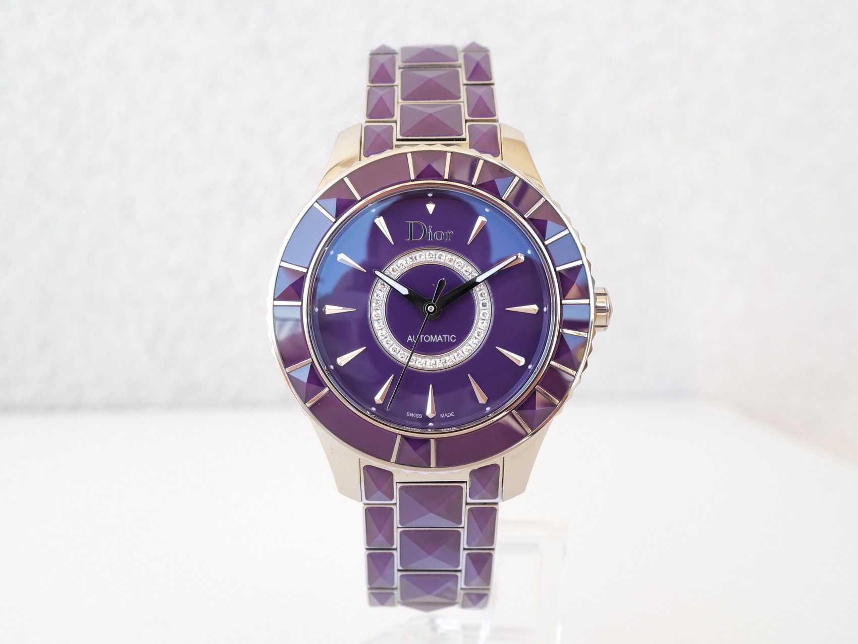 ら*送様 Christian Dior Dior Christal Automatic Diamonds Purple Sapphire 38: купить часы