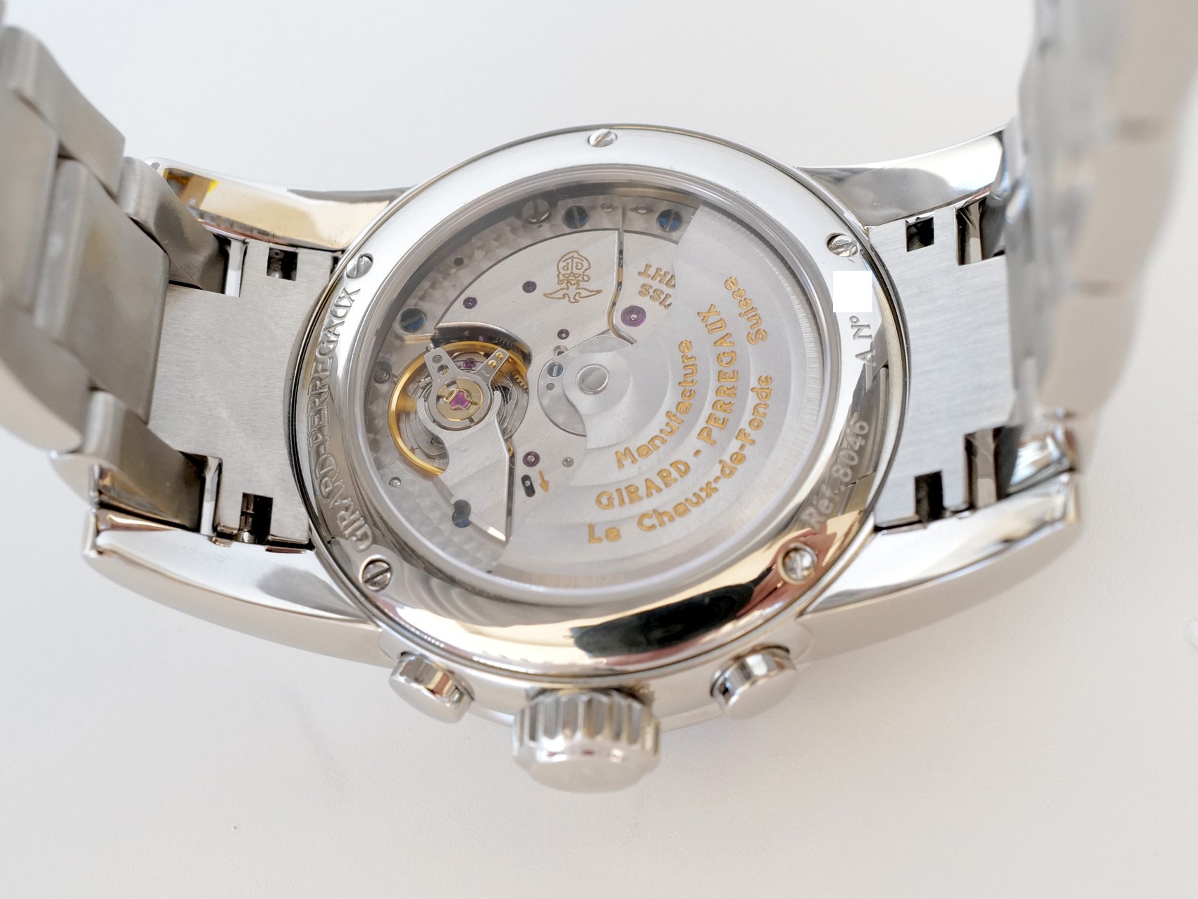 Girard Perregaux Lady Chronograph MOP Diamond Dial Bezel 32